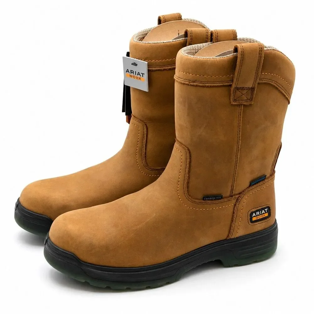Ariat® Turbo Waterproof Carbon Toe Work Boots Men's 9 EE Wide Brown 10027328